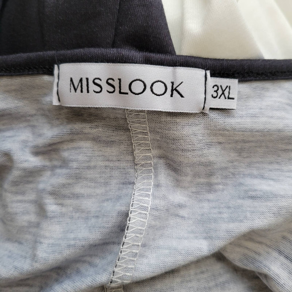 MISSLOOK Color Block Short Sleeve Maxi Dress - Picture 7 of 9